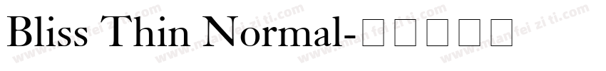 Bliss Thin Normal字体转换